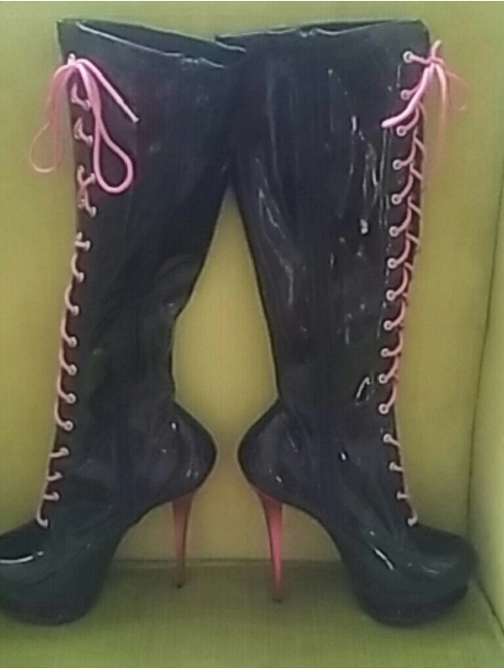 Pleaser lace up boots